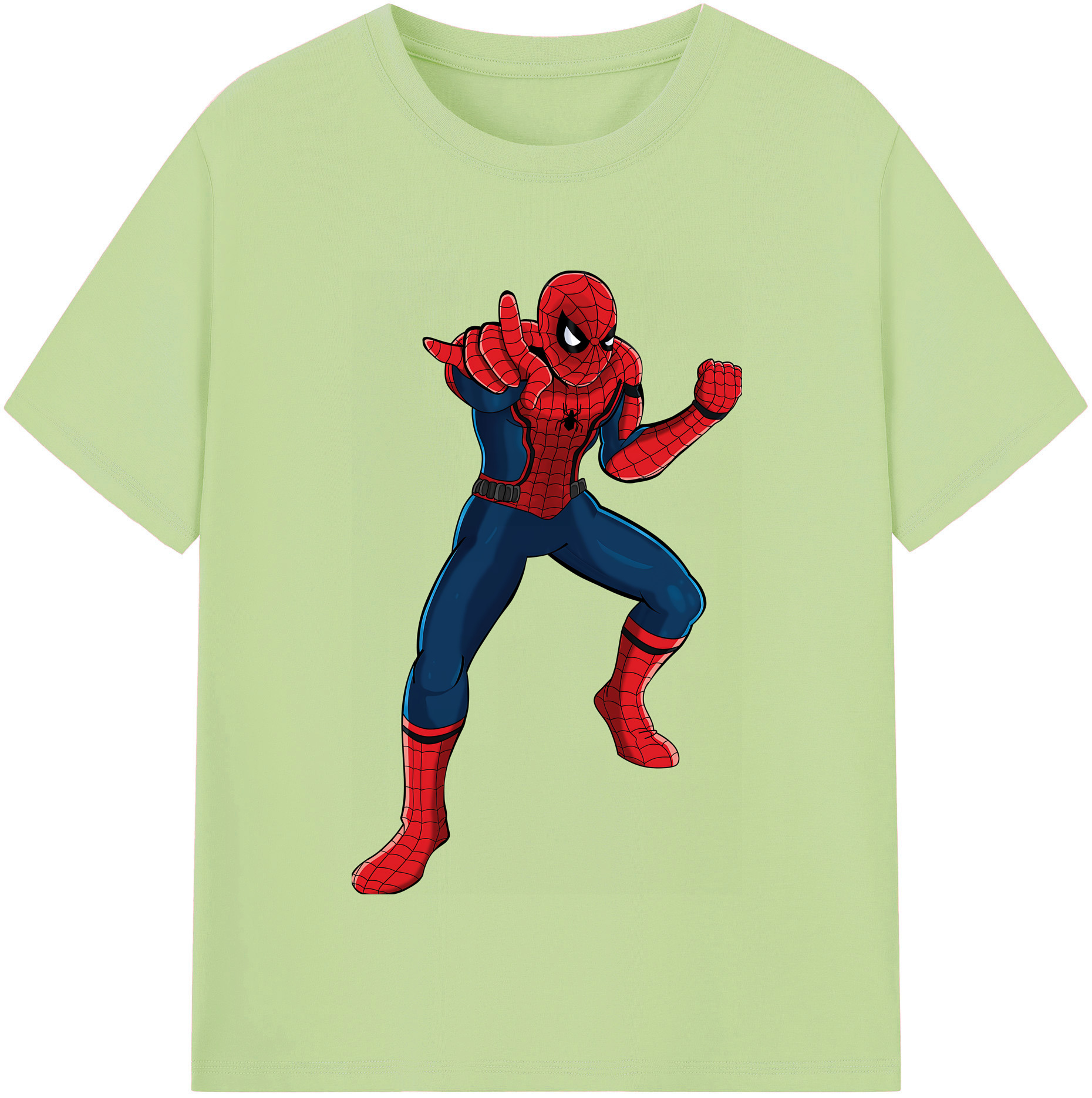 （画像用） Spider Man スパイダーマン 綿100％半袖Tシャツ（フロントプリント）